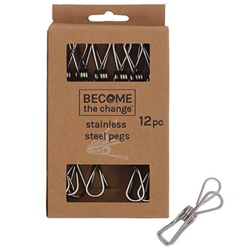 Become The Change - Stainless Steel Clothes Pegs