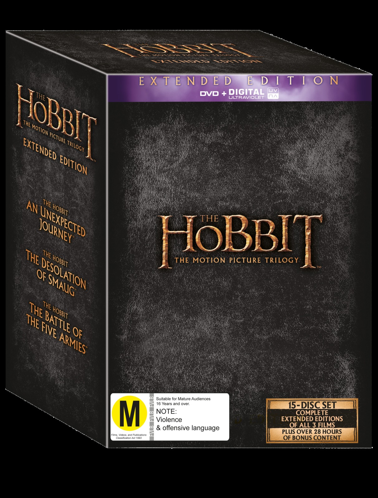 The Hobbit Trilogy - Extended Edition on DVD, UV