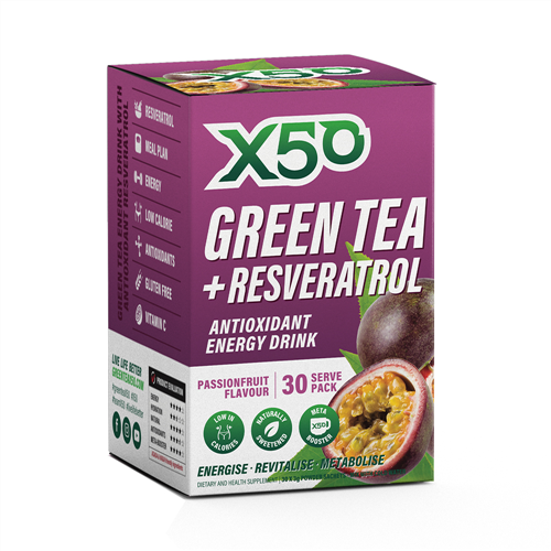 Green Tea X50 + Resveratrol - Passionfruit (30 Sachets)