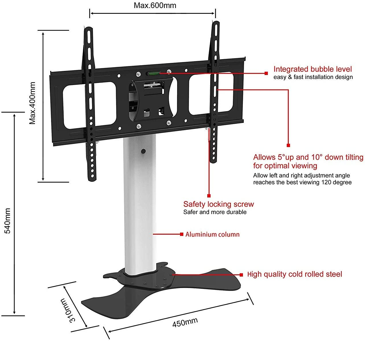 Gorilla Arms Universal TV Table Stand