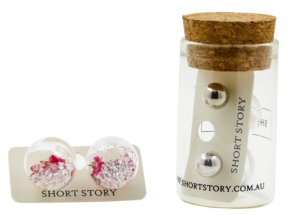 Short Story: Fantasy Bubble Earrings - Flower Pink image