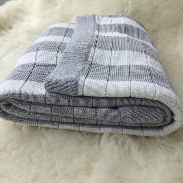 Buy Ecosprout Merino Blanket Grey/White at Mighty