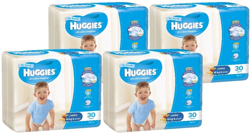 Huggies Ultra Dry Nappies Bulk Shipper - Junior Boy 16+kg (120) image