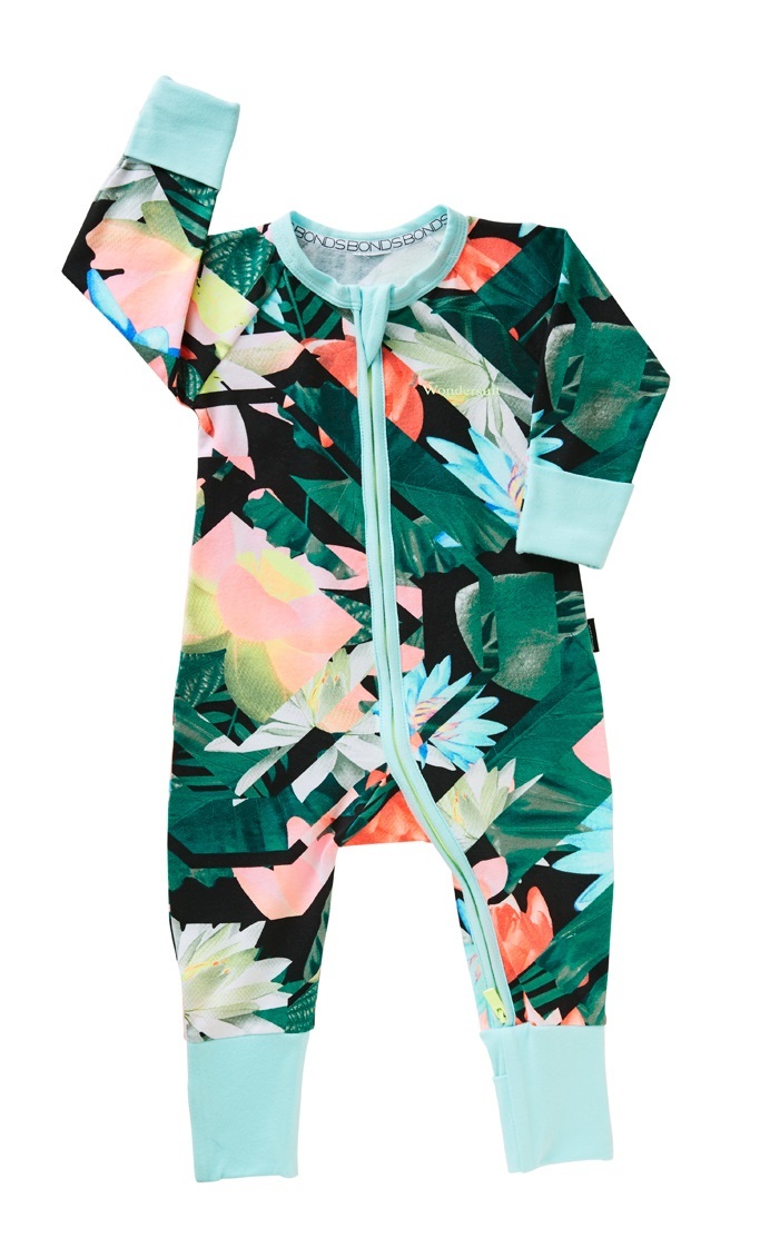 Bonds Zip Wondersuit Long Sleeve - Amazon Escape (6-12 Months)