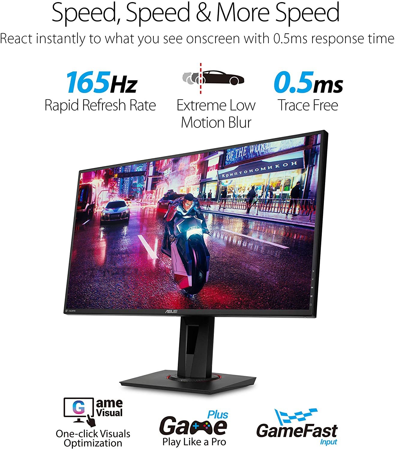 27" ASUS 1080p 165Hz 0.5ms FreeSync Gaming Monitor