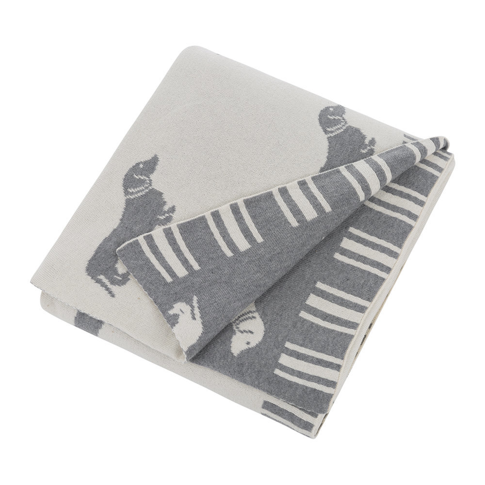 Emily Bond Knit Throw Blanket Grey Dachshunds at Mighty Ape NZ