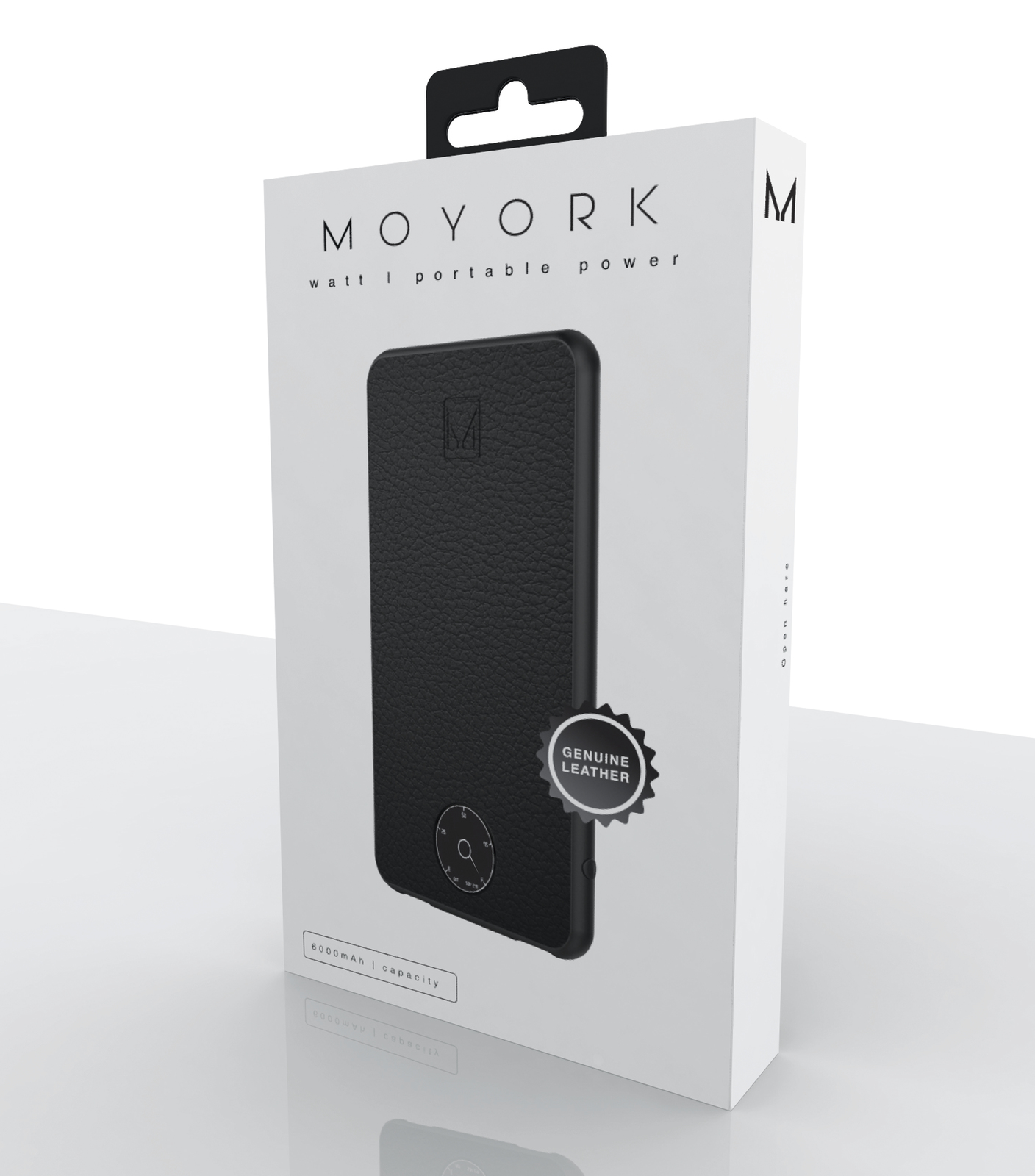 Moyork WATT 6000 mAh Leather Power Bank - Raven Black image