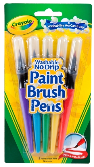 5 Washable Paint Brush Pens - Crayola image