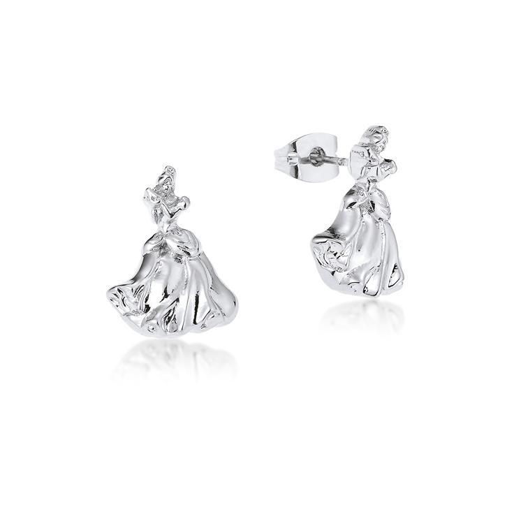 Disney Couture Princess Cinderella Stud Earrings - White Gold image