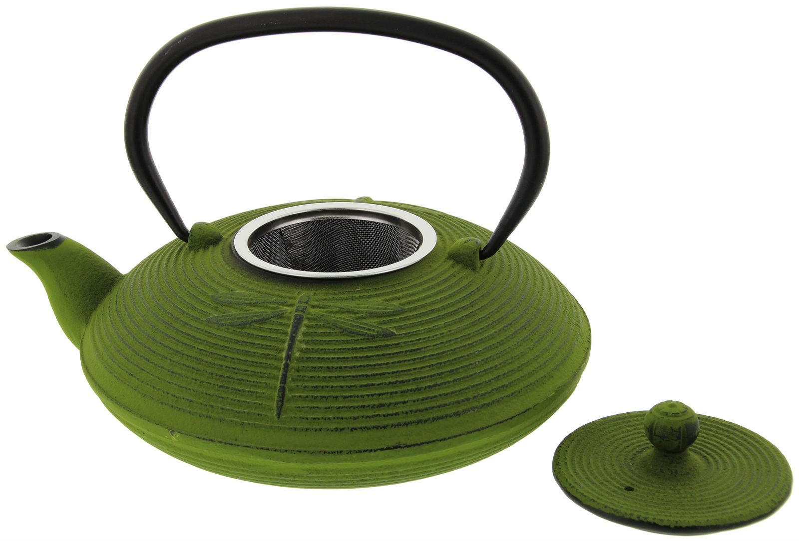 Teaology: Dragonfly Cast Iron Teapot - Green (770ml)