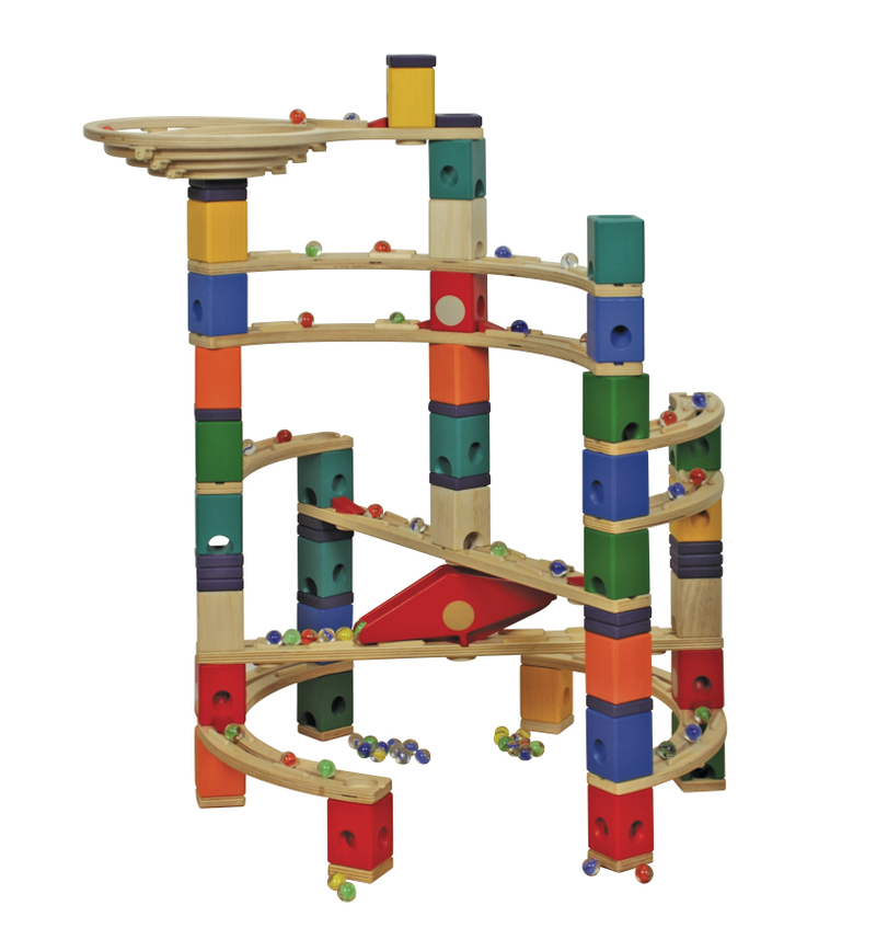 Buy Quadrilla Wood Marble Run Twist & Rail Core Set 147pc at Mighty