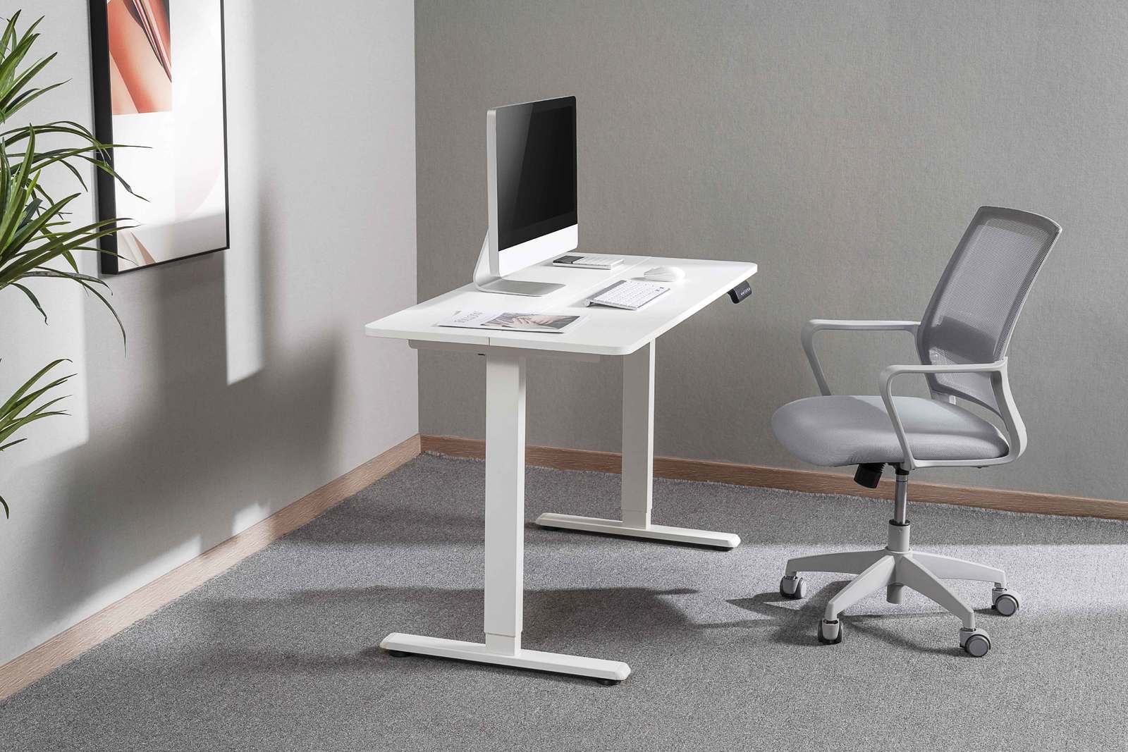 Buy Gorilla Office Height Adjustable Desk White/White at Mighty Ape NZ