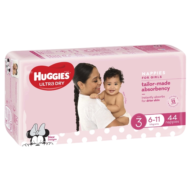 Buy Huggies Ultra Dry Crawler Girl Nappies Size 3 (44 Pack) at Mighty