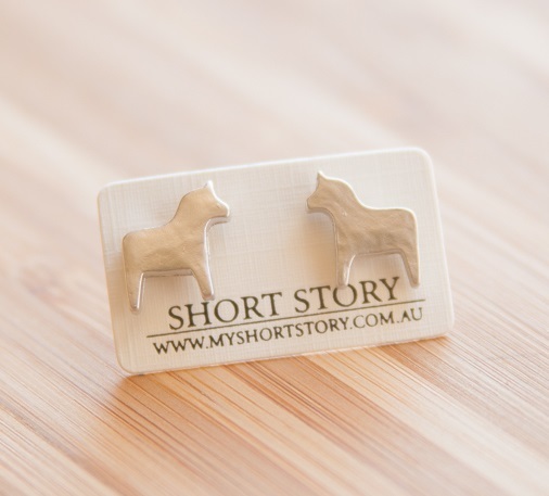Short Story: Funky Play Earrings - Gold Horse image