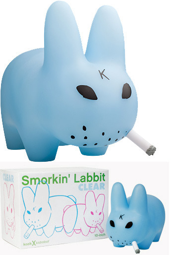 Smorkin' Labbit 10" Clear Blue Vinyl Figure - Frank Kozik