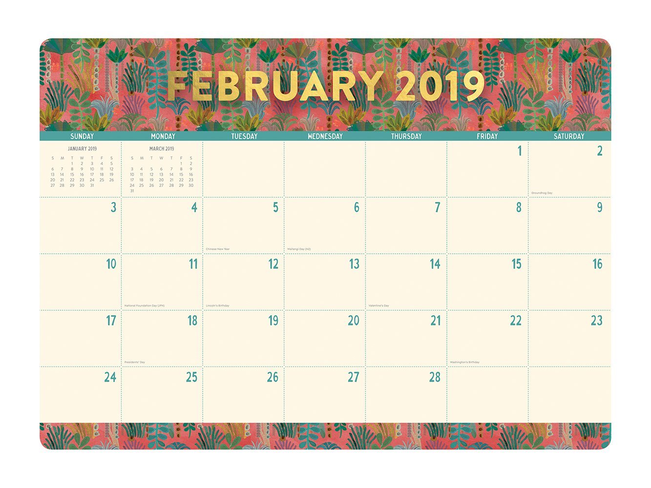 Justina Blakeney: Botanicals 2019 Desk Blotter Planner