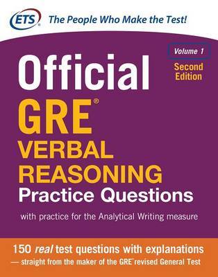 Official GRE Verbal Reasoning Practice Questions, Second Edition, Volume 1 by Educational Testing Service image