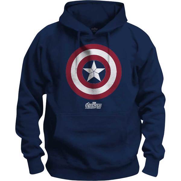 Avengers Infinity War Captain America Icon Pop Mens Navy Hoodie:Medium image
