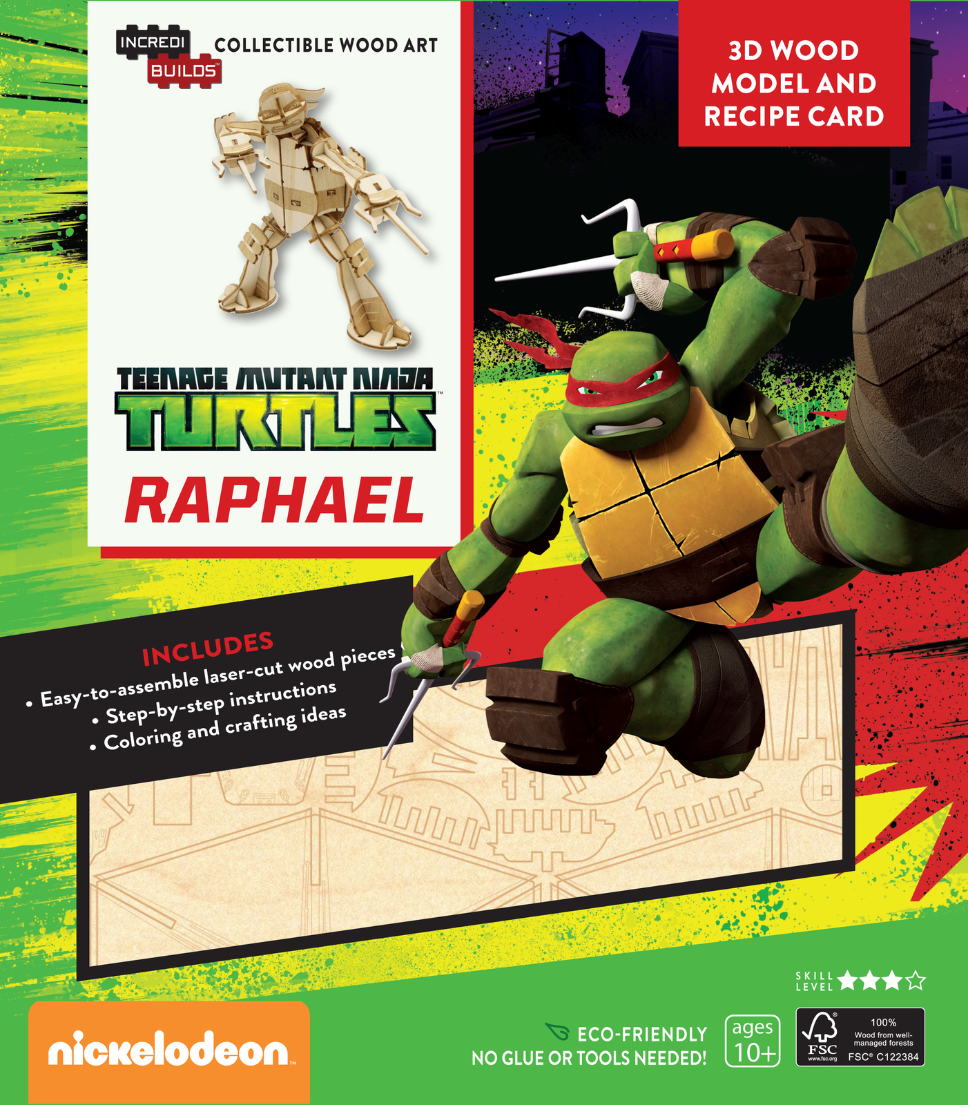 Incredibuilds: Teenage Mutant Ninja Turtles: Raphael 3D Wood Model image