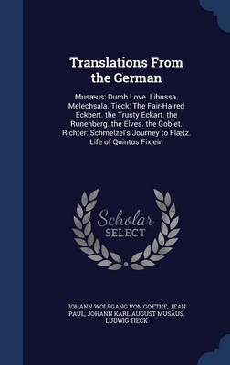 Translations from the German by Johann Wolfgang von Goethe image