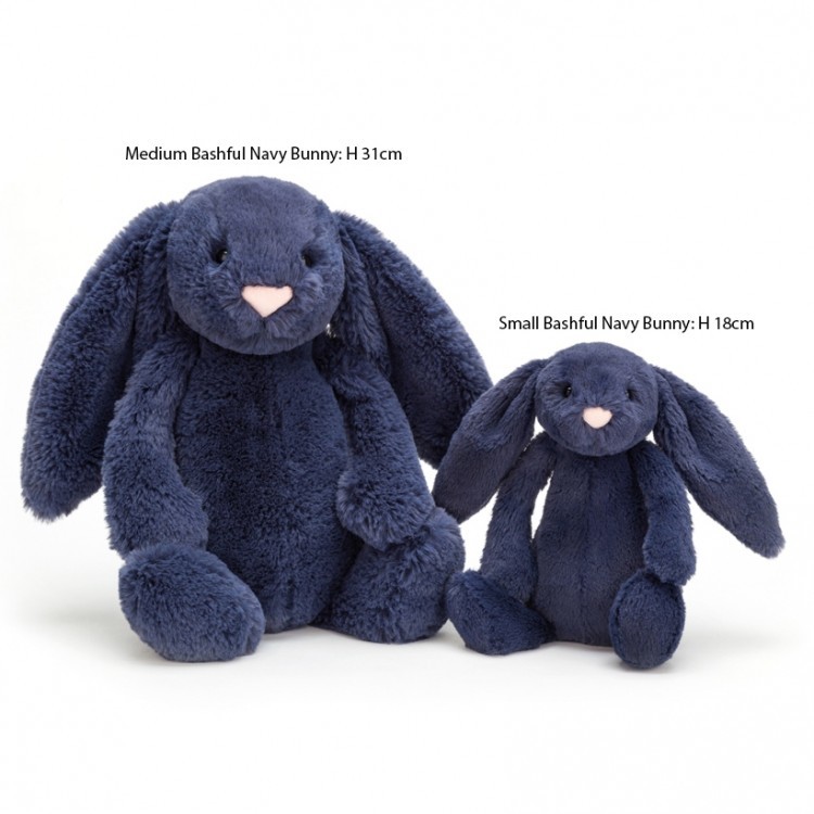 Jellycat: Bashful Navy Bunny - Medium Plush image