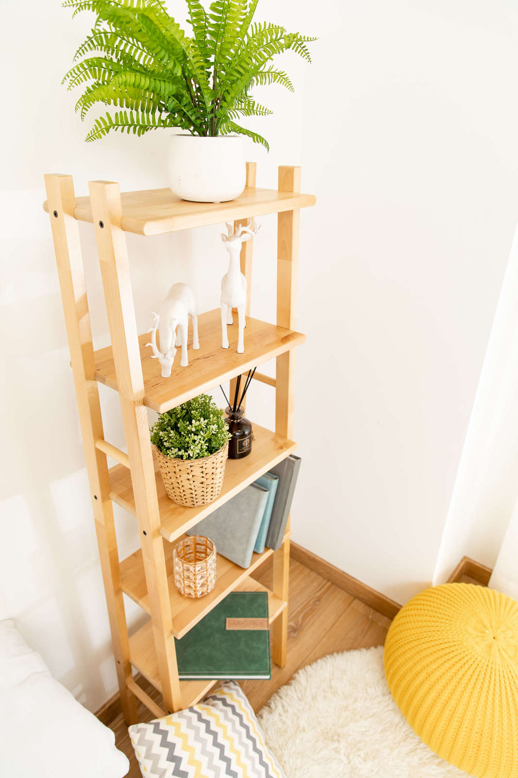 Buy Solid Birch Wood AFrame Shelf Unit Natural at Mighty Ape NZ