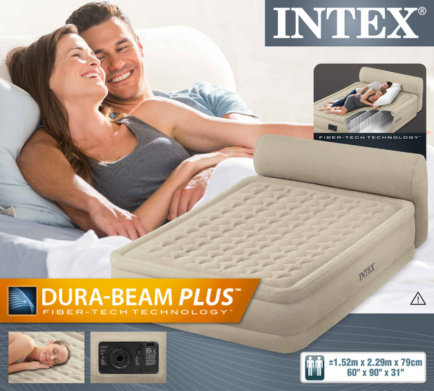 Intex Queen Ultra Plush Headboard Airbed at Mighty Ape NZ