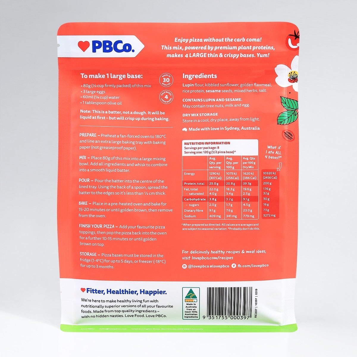 PBCo. Plant Based Protein Pizza Base (320g) image
