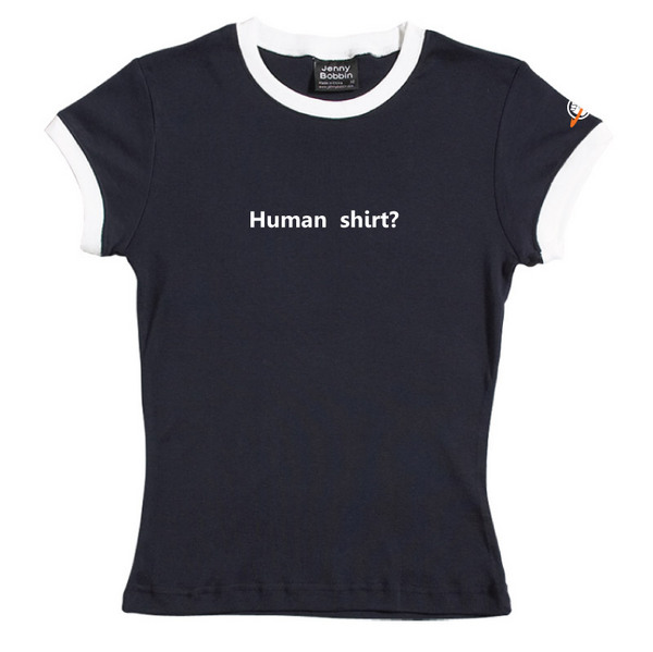 Human Shirt - Female Ringer Tee (Navy) for image