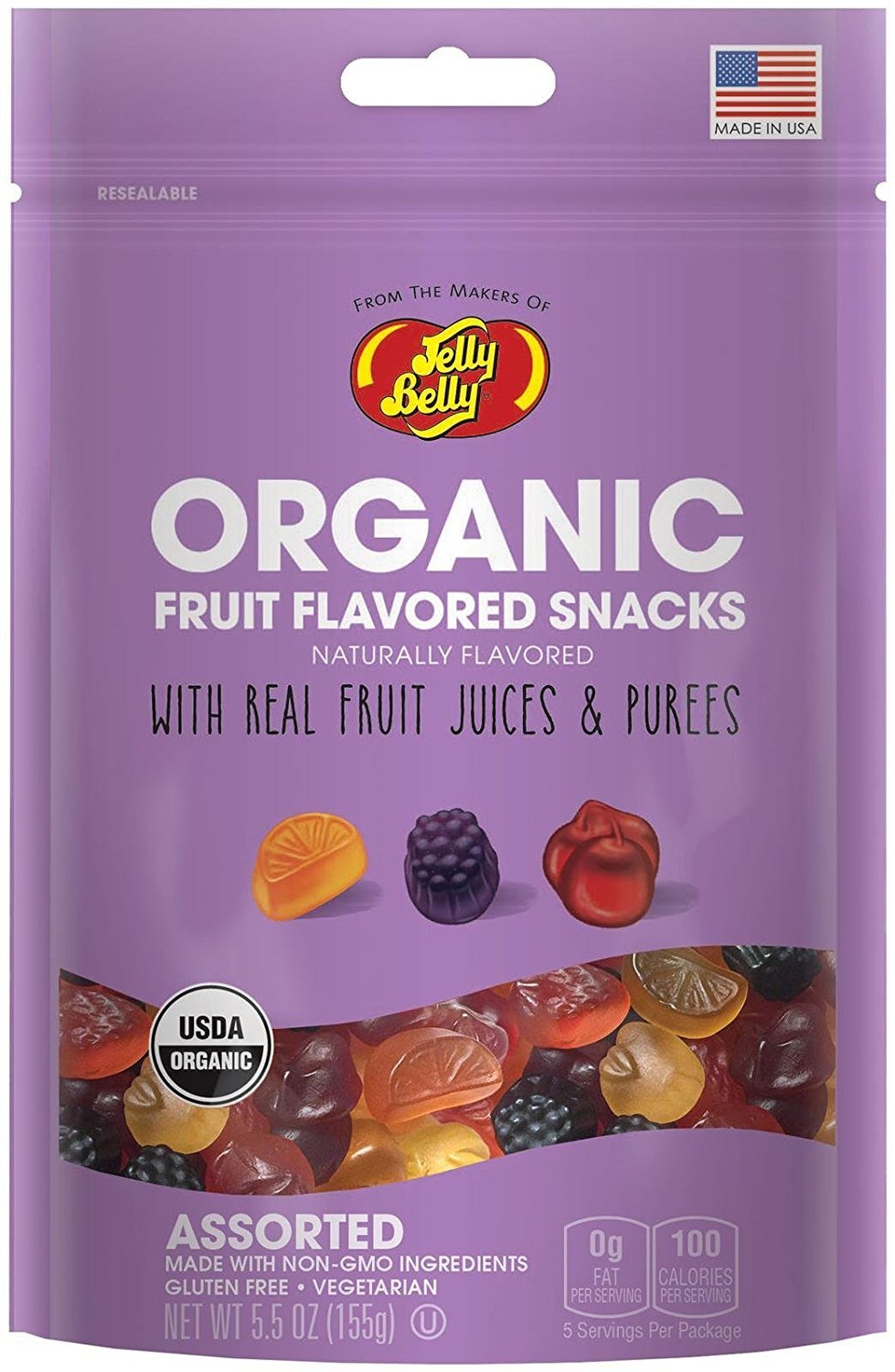 Jelly Belly Organic Fruit Flavored Snacks (60g) Image at Mighty Ape NZ