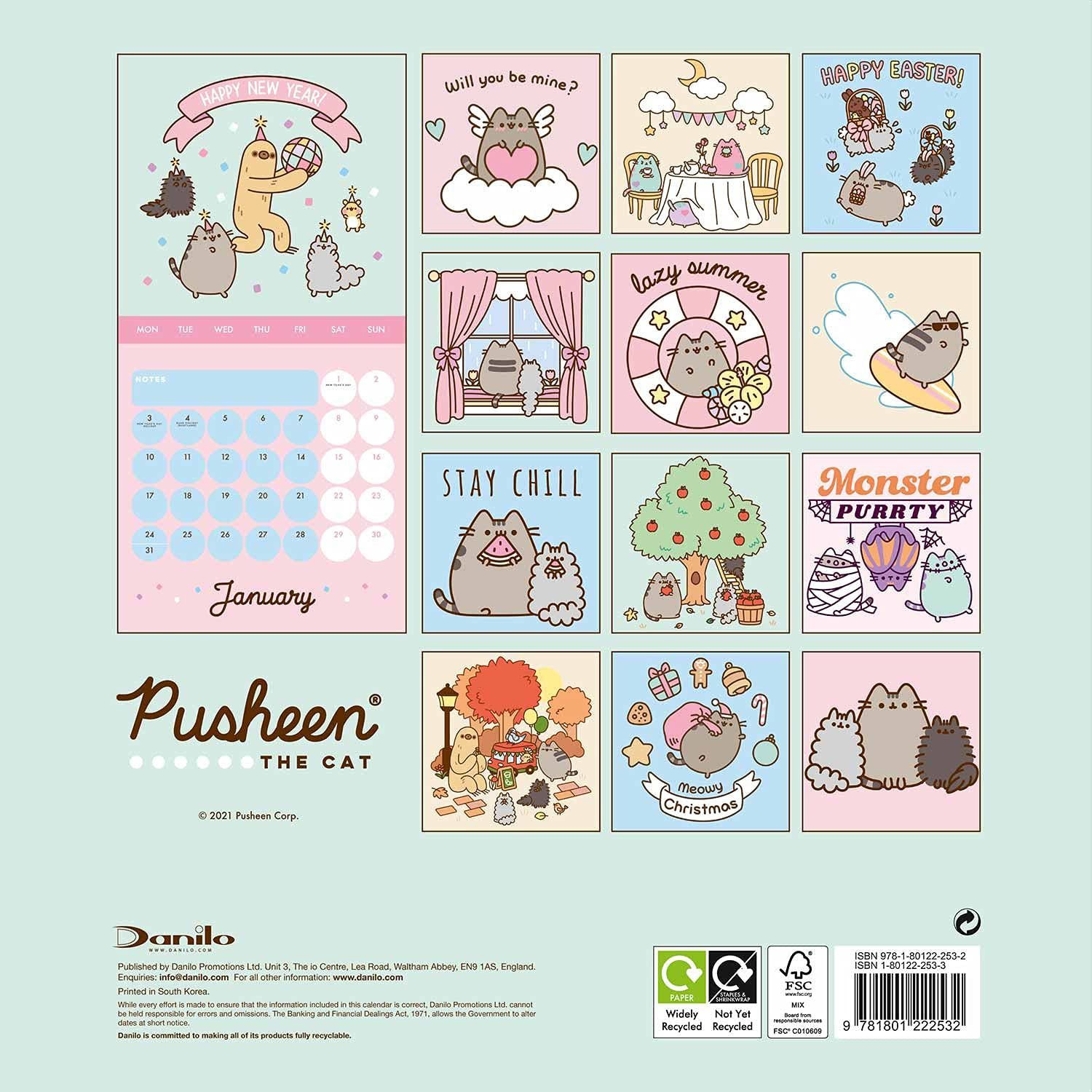 Buy Pusheen 2022 Square Wall Calendar at Mighty Ape NZ