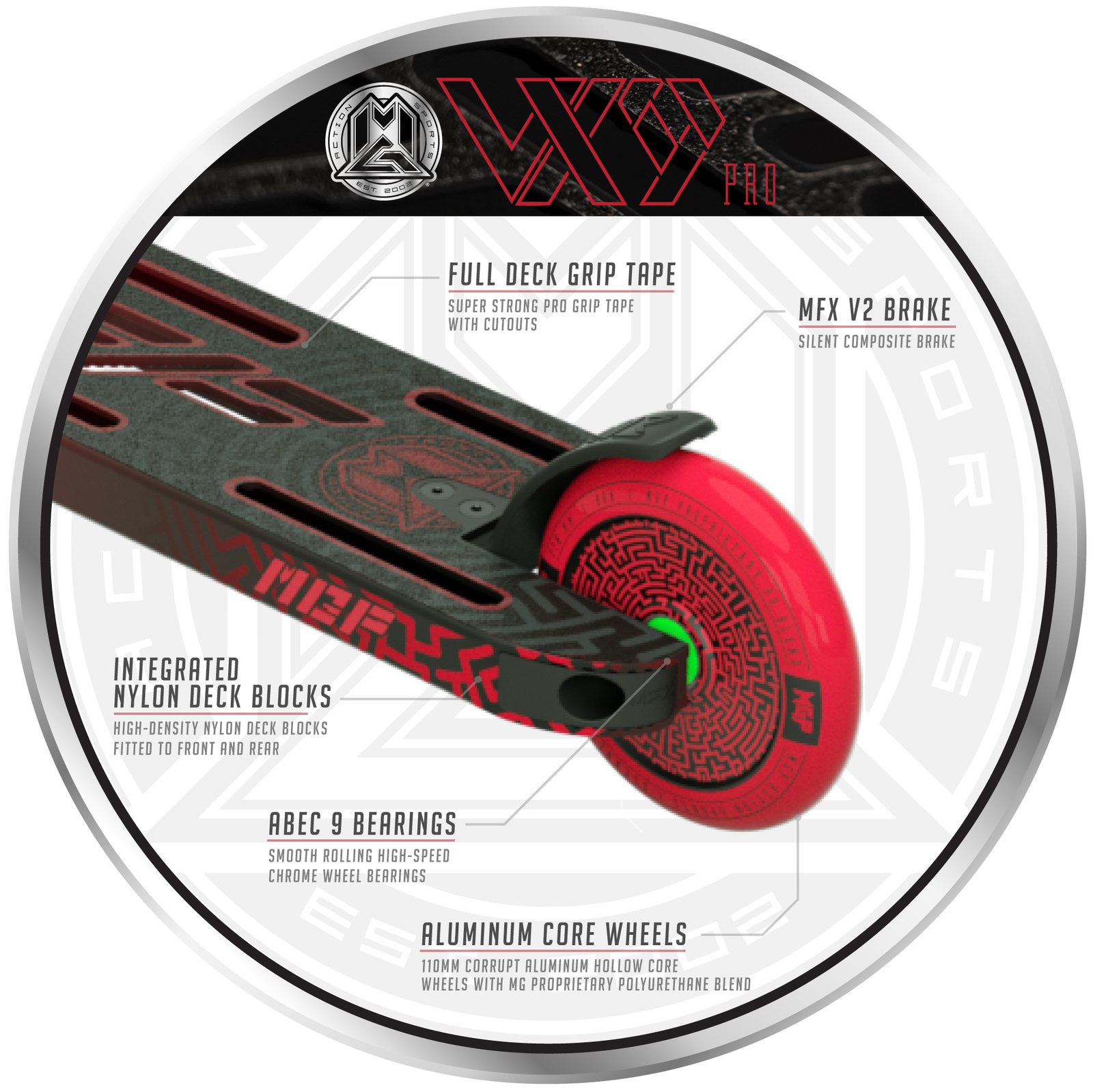 MADD Gear: VX9 Pro Scooter - Red/Black image