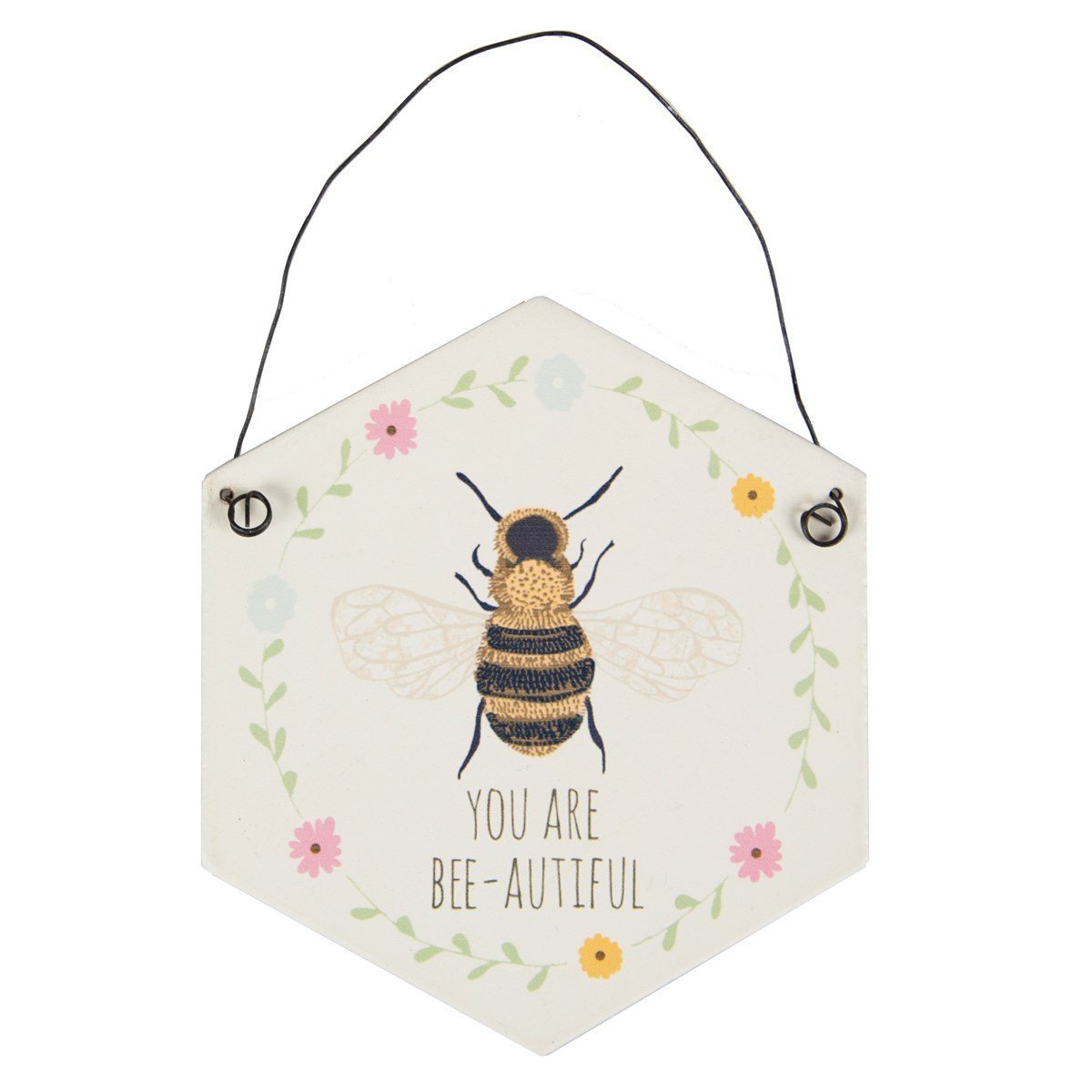 You Are Bee-autiful Hexagon Plaque image