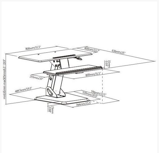 Brateck Gas Spring Sit-Stand Desktop Workstation image