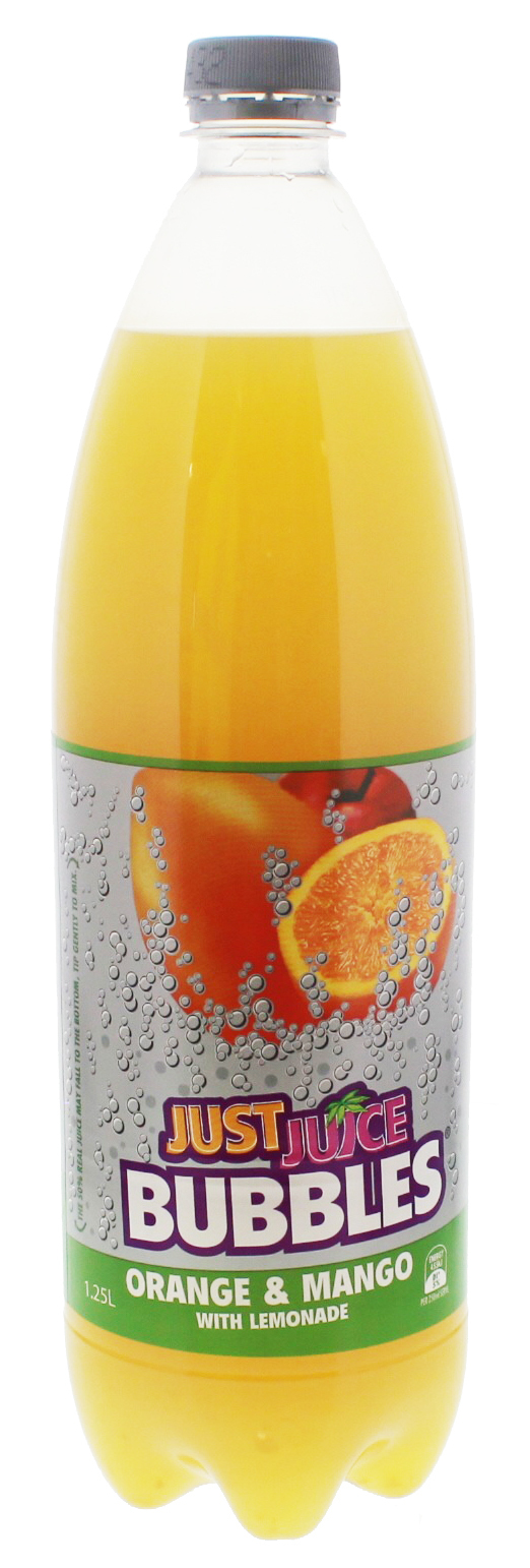 Just Juice Bubbles Orange & Mango 1.25L (8 Pack) at Mighty Ape NZ