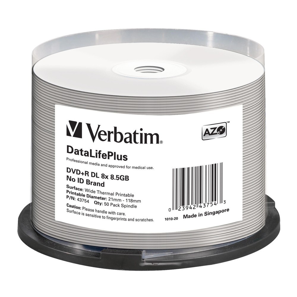 Verbatim DVD+R DL 8.5GB Wide Thermal 8x (50 Pack) image