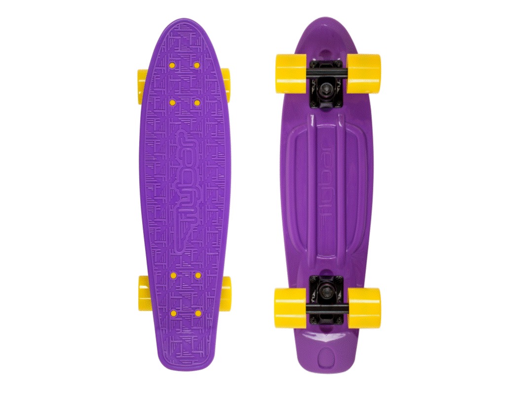 Mini Cruiser Skateboard - Purple/Yellow image