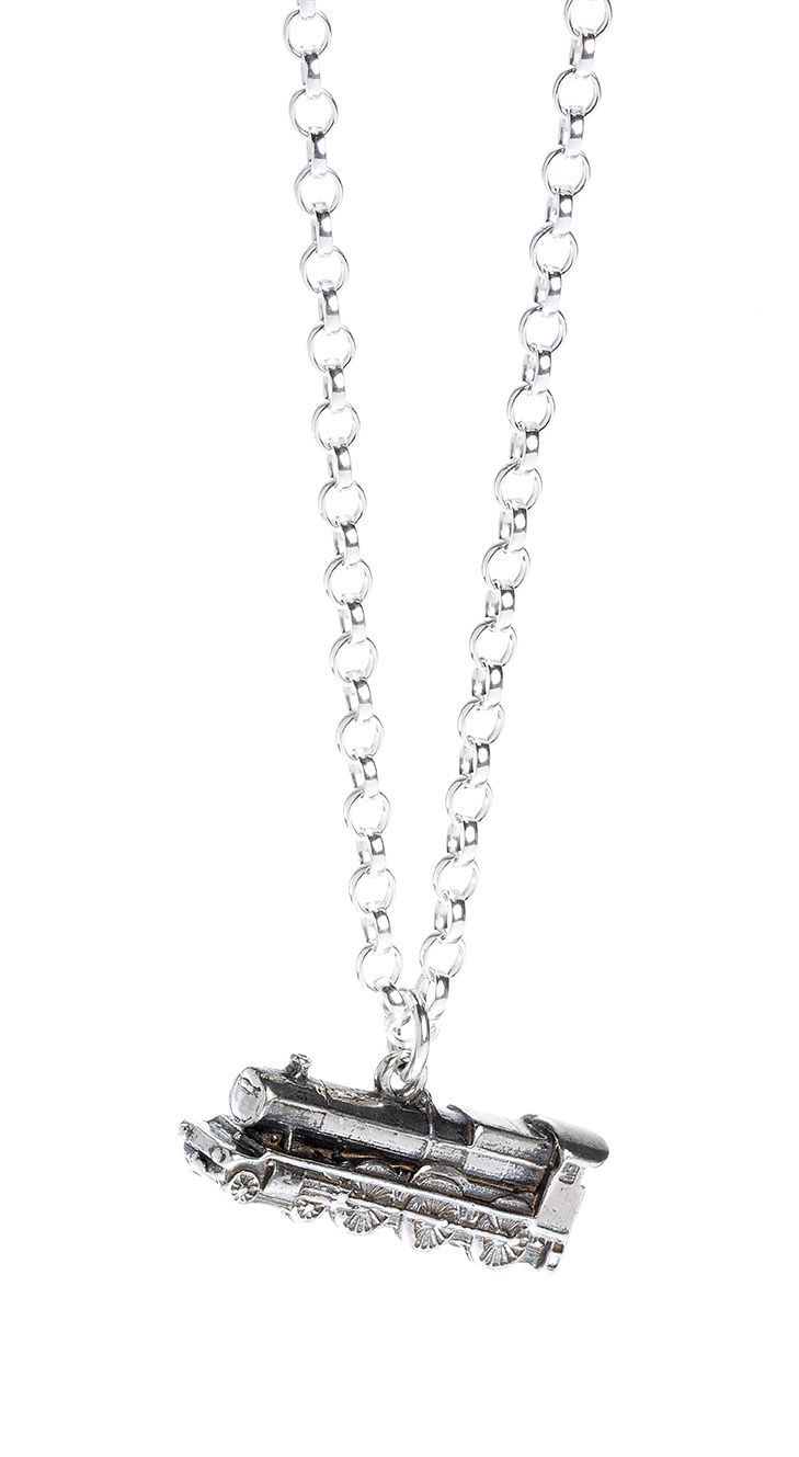 Official Harry Potter Hogwarts Express Train Necklace Sterling Silver image