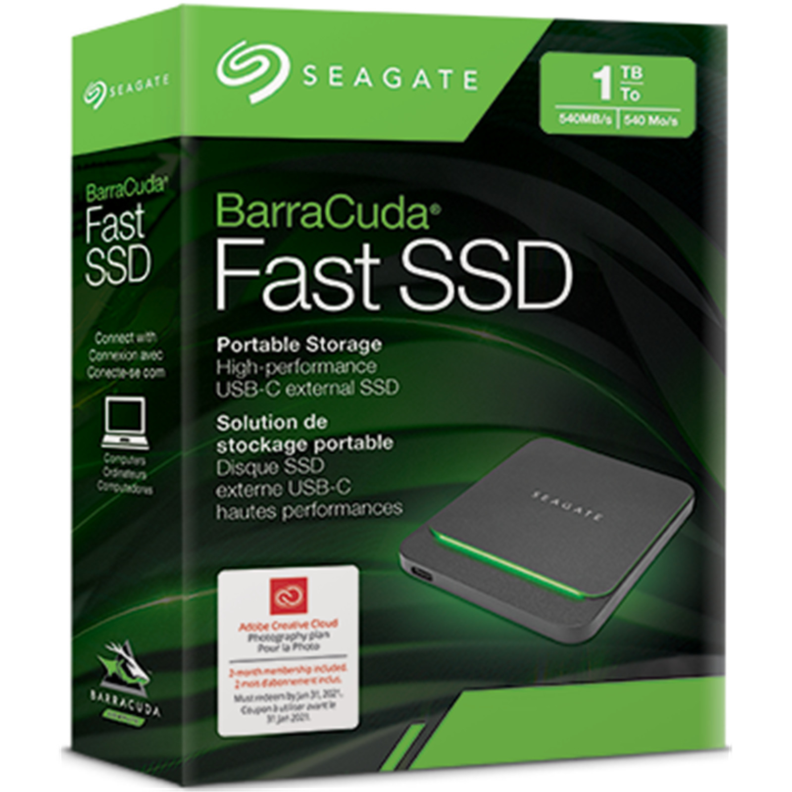 Seagate Barracuda Fast Portable SSD Drive (1TB)