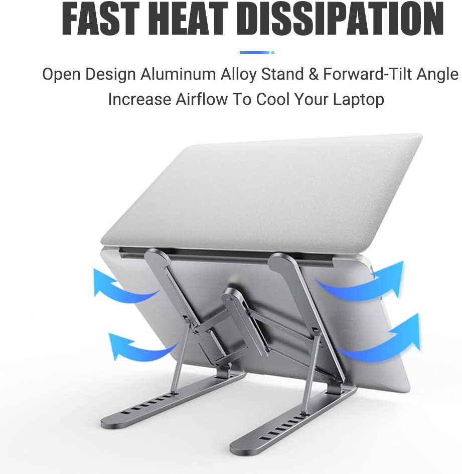 Adjustable Foldable Tablet and Laptop Stand - Black image
