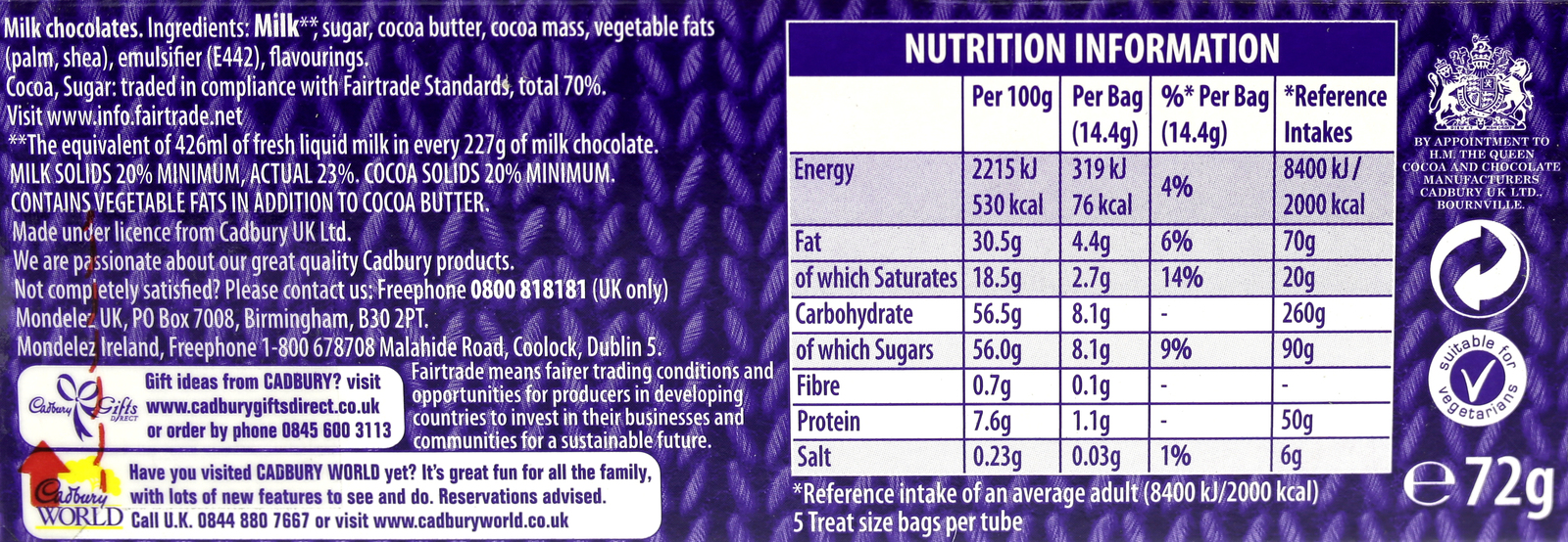 Cadbury: Dairy Milk Buttons Christmas Chocolate Tube (72g) image
