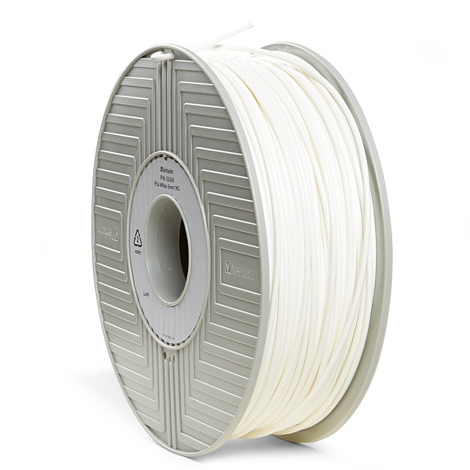 Verbatim 3D Printer PLA 3.00mm Filament - 1kg Reel (White)