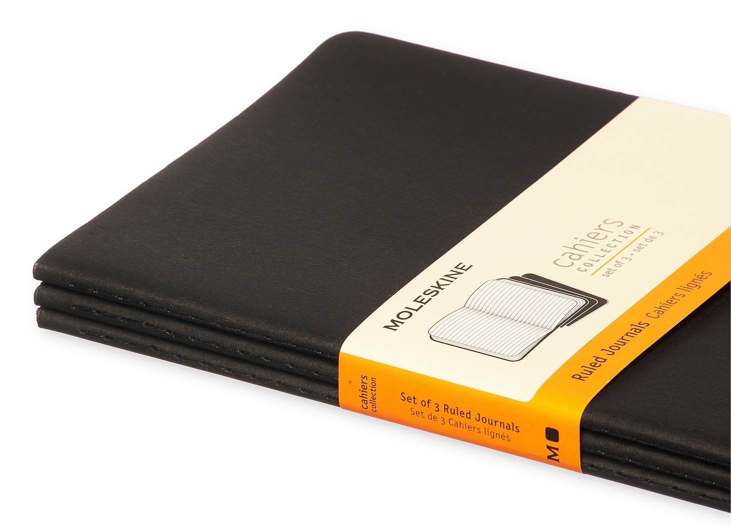 Moleskine: Cahier Large Journal Ruled - Black (Pack of 3) image