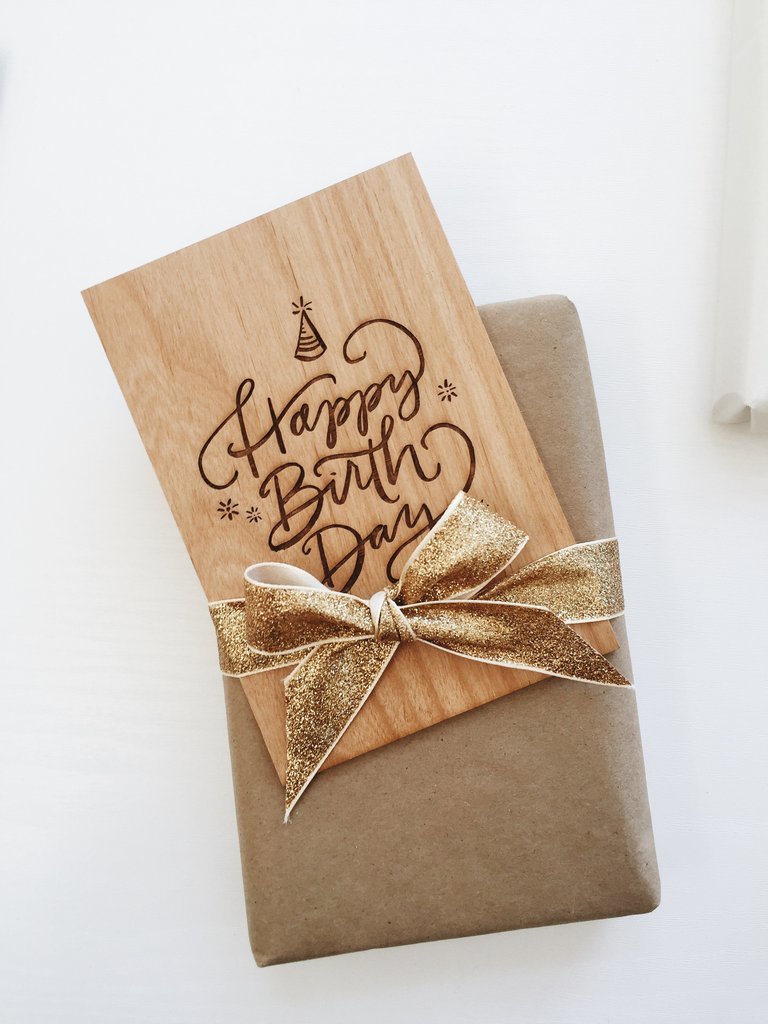 Cardtorial Wooden Card - Happy Birthday Party Hat image