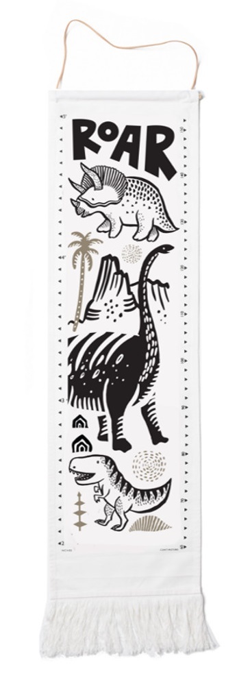 Wee Gallery: Organic Canvas Growth Chart - Dino