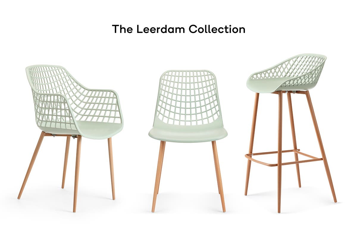 Buy Ovela Set of 2 Leerdam Bar Stools (Pastel Green) at Mighty Ape NZ