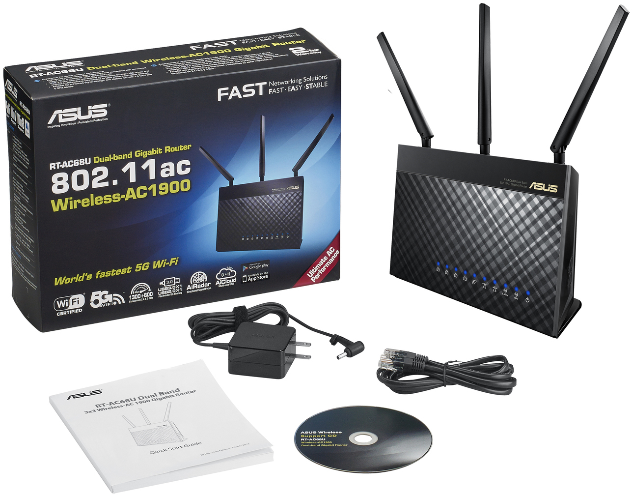 ASUS RT-AC68U AC1900 Dual Band Gigabit Wi-Fi Router image