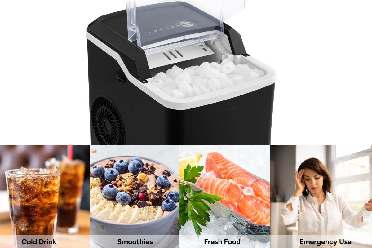 Buy Kogan 12kg Ice Cube Maker with SelfCleaning (Black) at Mighty Ape NZ