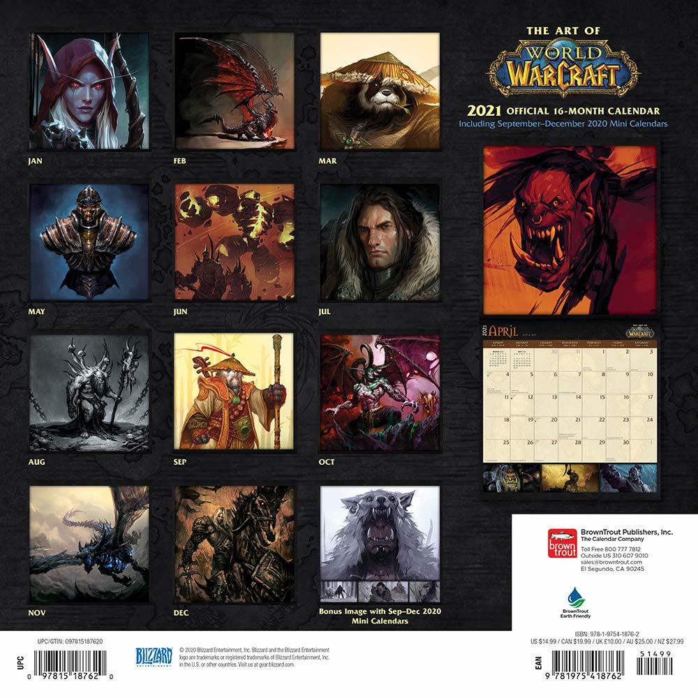 World of Warcraft 2021 Square Wall Calendar image