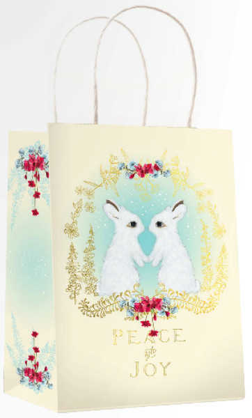 Papaya: Snow Bunnies Christmas Gift Bag image